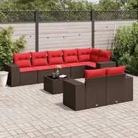 vidaXL Gartensofa-Set 9-tlg. braun