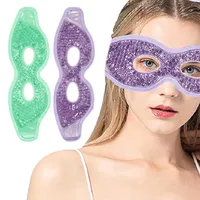 Augenmaske Kühlend, 2 Stück Gesicht Kühlbrille, Augen Kühlpads mit Gelperlen Cooling Eye Mask für Heiße Kältetherapie Geschwollene und Müde Augen