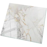 Tulup Tischplatte Weiß, Glas 50x50x0.4 cm Esszimmer, Tische, Esstische,