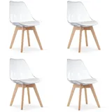 MARK Stuhl - transparent / natürliche Beine x 4
