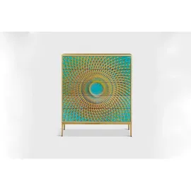 KAWOLA Highboard 100 x 120 x 40 cm Grün / Gold