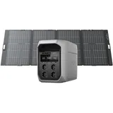 ECOFLOW DELTA 3 Max Plus tragbare Powerstation 2 048 Wh mit 400W Bifazialem Solarpanel, 3 000 W AC-Ausgang, 1 000 W Solareingang, erweiterbar auf 10 kWh, 10 ms USV, Solargenerator für Haus, Camping
