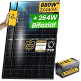 EPP.Solar 2x 440W Bifaziale Module mit Solarspeicher 1,6kWh Anker SOLIX Speicher für Balkonkraftwerk