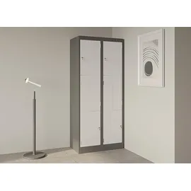 Jan Nowak Z02 Spind Garderobenschrank 185 x 80 x 45 grau-weiß