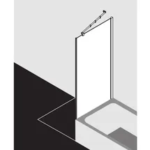 Kermi Filia XP Seitenwand FXTVD10016VUK 100 x 160 cm, silber hochglanz, ESG Opaco, verkürzt neben Badewanne