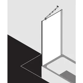 Kermi Filia XP Seitenwand FXTVD10016VUK 100 x 160 cm, silber hochglanz, ESG Opaco, verkürzt neben Badewanne