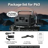 Tragbare Powerstation - Solargenerator AC - Kapazität 520 Wh - Leistung 500 W - AC 230 V - EU-Stecker - Lithium-Ionen-Akku