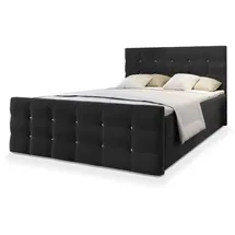 masseno Boxspringbett SLAT 180 x 200 cm H2 Schwarz