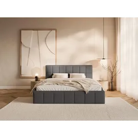 FEDVE Polsterbett, Schwarz, Textil, 140x200 cm, Schlafzimmer, Betten, Polsterbetten