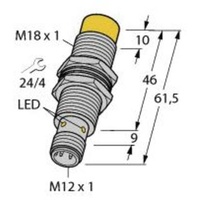 Turck Sensor nicht bündig PNP, Wechsler NI12U-M18M-VP4X-H1141