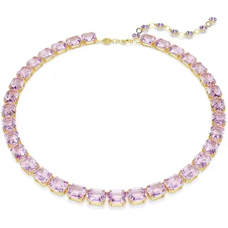 Swarovski Millenia Tennis Halskette, Oktagon-Schliff, Violett, Goldlegierungsschicht, Einheitsgröße