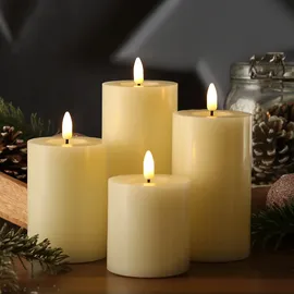 MARELIDA ELIA LED Kerzenset 4 St. beige