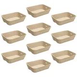 Navaris Katzentoilette Katzenklo ohne Deckel - 10x Katzen Toilette Box Schale aus Papier