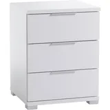 SchlafKONTOR Nachttisch weiß Kunststoff, 3 Schubladen, 46x61x42 cm x 42 cm Nachtkästchen - UNIVERSAL