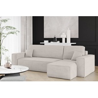 Fun Möbel Ecksofa Schlafsofa Sofa MARIS Stoff Poso Altweiß