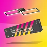 tint Smarte LED-Deckenleuchte Ciso black – Steuerbar per Alexa, Fernbedienung oder Bluetooth – Dimmbare Beleuchtung mit weißem (1800-6500 K) und farbigem RGB Licht