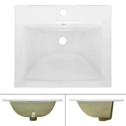 LuxeBath Waschbecken Keramik Weiß Waschtisch Waschschale Aufsatzwaschtisch 525x450x210mm