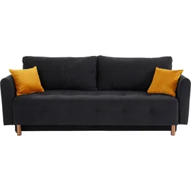 INOSIGN Schlafsofa »Nordic«, mit Federkern und Metallbeinen, Steppung im Sitzbereich schwarz