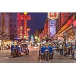 Fototapete PAPERMOON "BANGKOK-TUK TAXI CHINATOWN", bunt, B:4,00m L:2,60m, Vlies, Tapeten