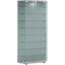 VCM Standvitrine Cenila XL 83 x 17 x 114 cm Silber