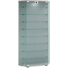 VCM Standvitrine Cenila XL 83 x 17 x 114 cm Silber