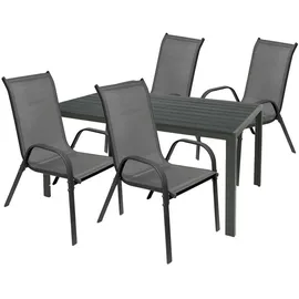 Mojawo Gartengarnitur 5-tlg. Schwarz/Grau