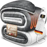 Kesser KESSER® Heizdecke mit Abschaltautomatik Doppelseitig Elektrische Wärmedecke Kuscheldecke Bett Sofa 9 Temperaturstufen & waschbar bis 40°C mit Timer