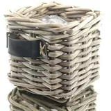 Van der Leeden Rattan Übertopf 35 x 35 cm Grau
