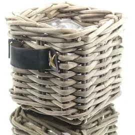 Van der Leeden Rattan Übertopf 35 x 35 cm Grau