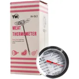 Fleischthermometer - backofengeeignet - im Backofen zur Messung der Fleischtemperatur mit empfohlenen Gartemperaturen für Fleisch und Geflügel