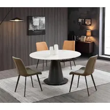 xl moebel gmbh Runder Tisch Edelstahl Marmor Imitat Stein Esstisch Esszimmer Tische Wohnzimmer