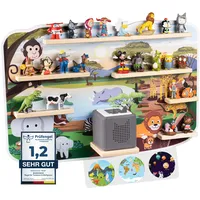 bunnyboo Toniebox Regal - für bis zu 45 Tonies - Testsieger 2024 - Magnetisches Regal für Toniebox und Figuren - geprüfte Qualität - Für Jungen und Mädchen (Safari)