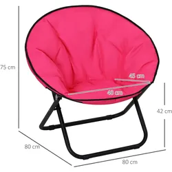 Outsunny - Klappstuhl - L80 x B80 x H75 cm - rosa
