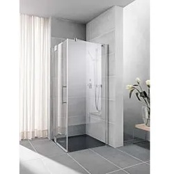Kermi Pasa XP Seitenwand PXTWD08018VYK 80x185cm, silber glanz, ESG SR OpacoClean, auf Duschwanne