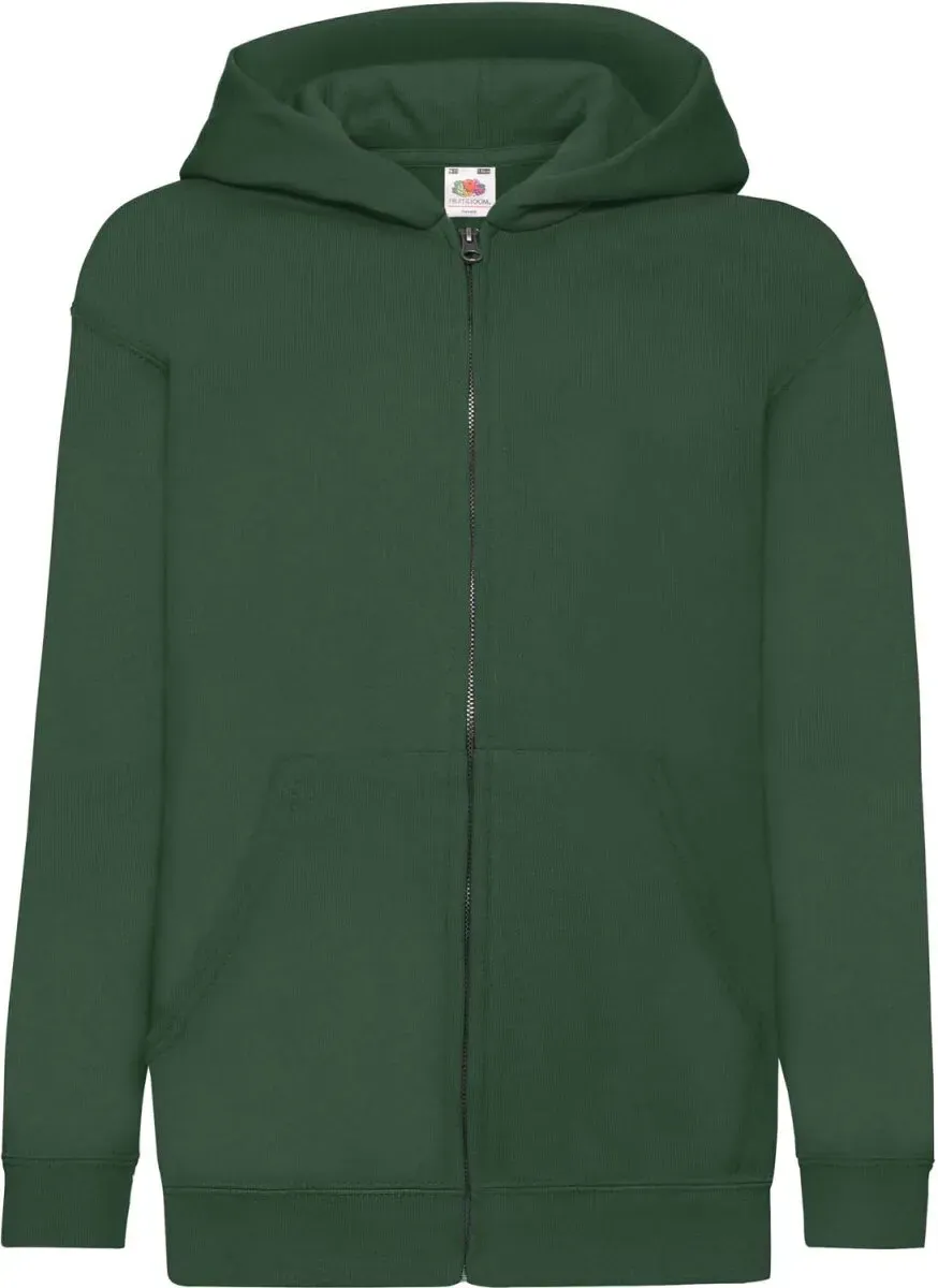 Fruit of the Loom Kinder Classic Hooded Sweatjacke Kids 62-045-0 bottle green 140