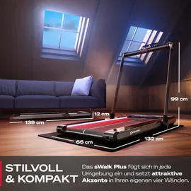 Sportstech Laufband sWalk Plus 2-in-1 | Klappbar mit LED | km/h | App-Kompatibel - Schwarz