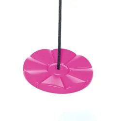 DICE Kunststoff-Tellerschaukel Pink mit schwarzem geflochtenem Seil - passend für BERG PlayBase