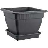 Buri Pflanzkübel Blumentopf 38x38cm Wasserspeicher Pflanztopf Blumenkübel 18 Liter 18 anthrazit,