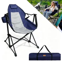 CCLIFE Schaukelstuhl Camping, 105 * 90 * 65 cm,bis 100 kg, Blau,