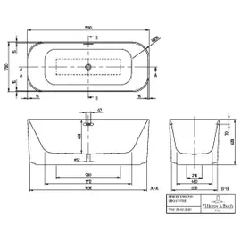 Villeroy & Boch Finion freistehende Badewanne 170 x 70 cm (177FIN7A1BCV401)