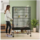 PawHut Vogelkäfig Vogelhaus 97 x 58 x 160 cm schwarz