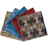 Cozlly 5 Stück Herre Weich Stoff Taschentücher Einstecktuch, Tuch Polyester Kavalierstuch, Stofftaschentücher, Feine Handkerchiefs mit Orientalischen Motiven, 23 x 23 cm - 23 x 23 cm