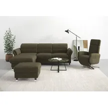 sit&more Ecksofa Grenoble L-Form mit Federkern, wahlweise mit Bettfunktion, Bettkasten, Arm- und Kopfteilverstellung grün