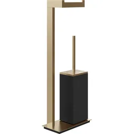 GESSI Toilettenbürstengarnitur Rettangolo Schwarz/Warm Bronze gebürstet PVD (20934726)