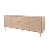 Finori Sideboard Holzwerkstoff Sonoma Eiche/Rafia Geflecht Optik