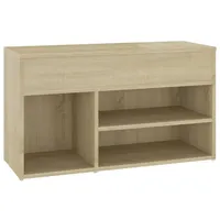 Furnicato Schuhbank Sonoma-Eiche 80x30x45 cm Holzwerkstoff
