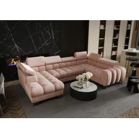 Friderik-EU Ecksofa ASPEN MAX II U-form Schlaffunktion 195x350x170 cm Bettkasten rosa