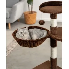 LIONTO Liegemulde für Kratzbäume, Liegefläche mit stabilem Metallrahmen Ø 40 cm 15 cm Tiefe, braun