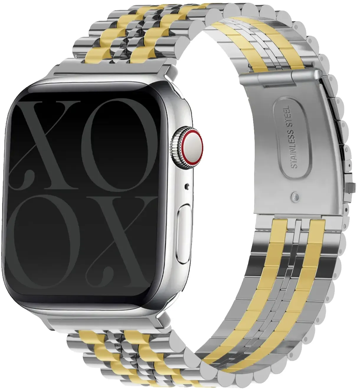 xoxo Wildhearts Apple Watch Armband Stahl für Apple Watch - Wildhearts Silber/Gold - Butterfly-Verschluss