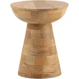 Wohnling Beistelltisch Braun Massivholz 37 x 45 cm